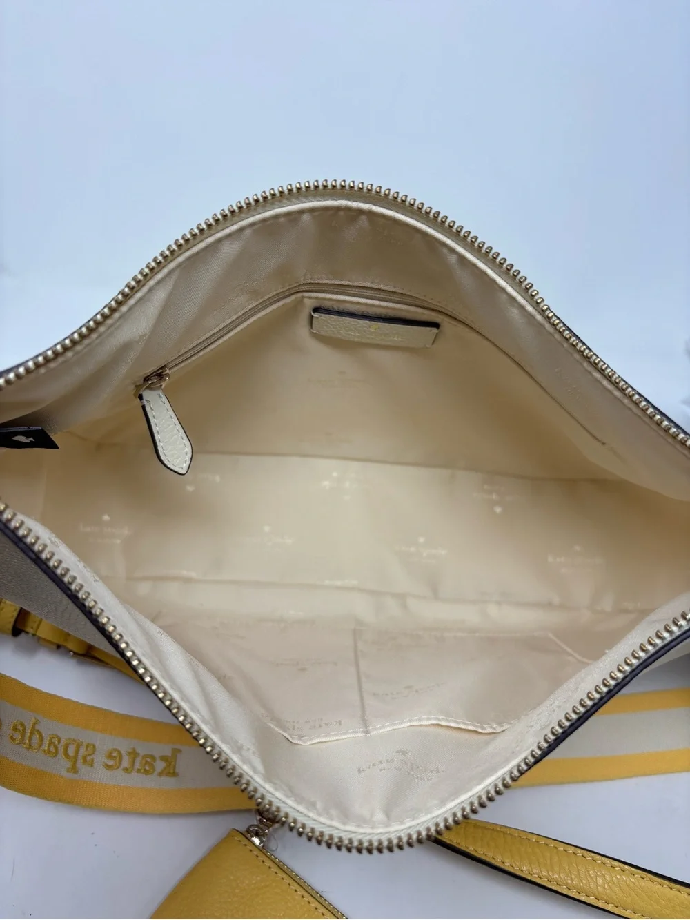 Kate Spade Emma Colorblock pebbles leather purse NWT buttermilk/yellow